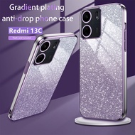 Casing Redmi 13C Case Transparent Glitter Plating Cover Soft TPU Phone Case Redmi 13C