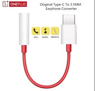 Plug Adaptor (OnePlus Type-C  convert to 3.5mm DC jack) Red  (Designed for OnePlus mobiles)