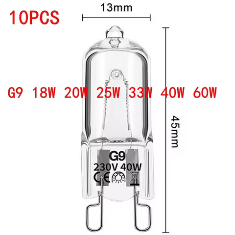 1/5/10PCS G9 18W 20W 25W 40W 60W 230V Eco Halogen Light Bulbs Capsule LED Lamp Bulbs Inserted Beads