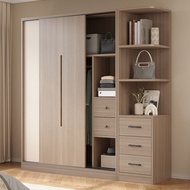 Simple Sliding Door Wardrobe Wardrobe Cabinet Wardrobe with Drawers Storage Cabinet
