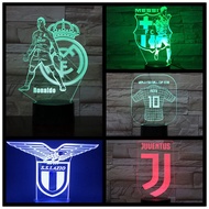 Serie A La Liga Football Club 3D Night Light Cristiano Ronaldo Messi Remote Lamp Bedside Table Light