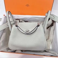 Hermes🩶Mini Lindy 冰晶灰 銀 B 99新Fullset正單💖✨