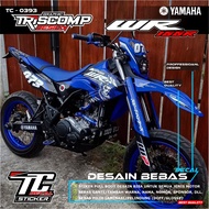 Decal sticker motor WR Striping WR 155R motif supermoto racing WR 155R List variasi fullbody superglossy Mengkilat Bisa Request Desain Custom - Striping Yamaha WR Dekal WR 155R Stiker Motor WR 155R Fullbody TC-0393