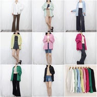 AQ Cheap Clothes Shipped from Taiwan Chest Pocket Short Front Short Back Long Shirt Blouse Thin Styl