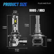 Novsight N99 หลอดไฟ LED 9005 HB3 9006 HB4 H4 H7 H11 100W 24000 ลูเมน 6500K สว่างสุดขีด ไฟสูง-ต่ำ ไฟต