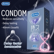 [Performa Small Size] 10s 49MM Close Fit Performa Natural Latex Durex Condoms for Longer Lasting Pleasure Safe Delay Climax Control Lubricant Condom