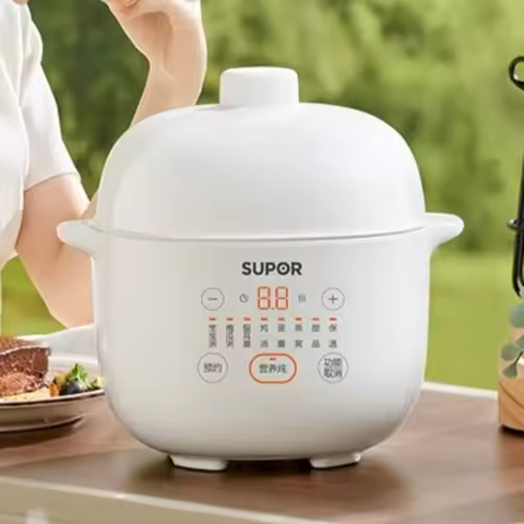 SUPOR Electric Slow Cooker Bird's Nest Stew Baby Food Porridge Cooker 1L Mini Porridge Cooker Soup P
