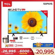 TCL 50 Inch 4K Smart Android TV - 50P615 (HDR, Netflix, YouTube, Chromecast, Google Assistant, Dolby
