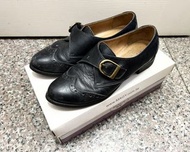 Magy 台灣製 23.5黑色牛津鞋 樂福鞋 低跟 粗跟