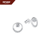Top Cash Jewellery 10k Lab Grown Diamond Circle Stud Earrings