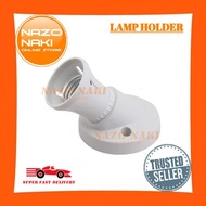 E27 B22 Angle Batten Lamp Holder / Wall Lamp Holder / Socket Light Bulb Holder c/w Base (White)