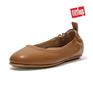 [FitFlop] Brown Leather Ballerina Flats with Ergonomic Comfort Technology