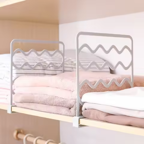 Upgraded Closet Shelf Dividers Plastic Wardrobe Partition Board Shelf Divider Separator for Clothes 