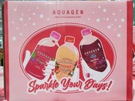 【小如的店】COSTCO好市多代購~AQUAGEN 果漾三重奏氣泡飲組(330mll*9瓶)玻璃瓶 137449