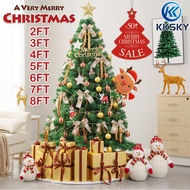 KKSKY Christmas Tree Promo On Sale 2ft/3ft/4ft/5ft/6ft/7ft/8ft Christmas Decoration for Home Christmas Decors 2023 Sturdy Iron Stand Xmas Tree Complete Makapal Set Slim Leaf