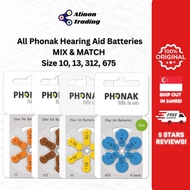 Phonak Hearing Aid Battery Size 10, 13, 312, 675 100% Made in Germany