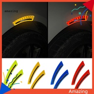 [AM] 2Pcs Car Wheel Eyebrow Universal Anti-collision Reflective Warning Glossy Car Fender Protector Wheel Arch Mouldings Sticker Vehicle Supplies