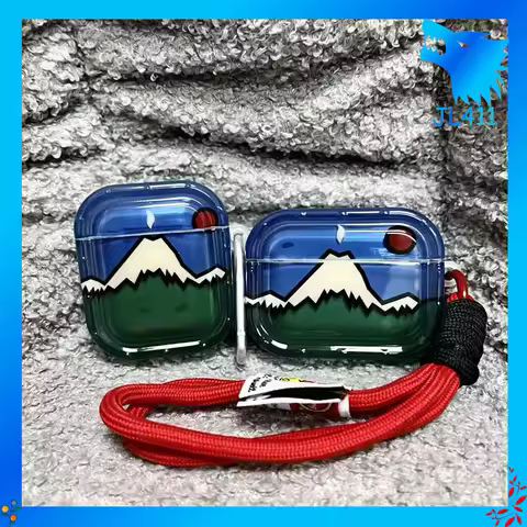 Cartoon Snowy Mountain AirPods Protective Case Compatible with pro 2 pro Apple 3rd Gen Headphones Se