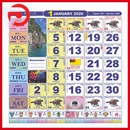 Full School Holiday Calendar 2026 / Calendar Horse Malaysia / Kalendar Kuda Tahun 2026 / Wall Calend