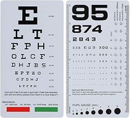 NOYOC 2 Pack Pocket Eye Chart, 2 in 1 Snellen Eye Chart 6 Feet and Rosenbaum Pocket Eye Chart, 6.5x3