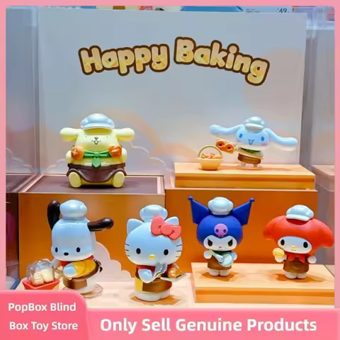Original Sanrio Characters Pastry Chef Series Blind Box Trendy Figurine Desktop Ornament Model Colle