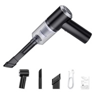 1Set Car Vacuum Cleaner Strong Suction Car Vacuum Cordless Rechargeable Vacuum Cleaner Wireless Handheld Black