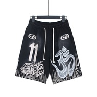 6501 Pocket Art Letter Print Men Women Shorts