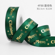 5yards 1inch 25mm Christmas Ribbon Printed Christmas Polyester Ribbon For Handmade Design Christmas 