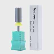 HYTOOS Tungsten Carbide Acrylic Nail Drill Bit Chrome 6.6mm Crystal Top Barrel Nail Bits Manicure Ef