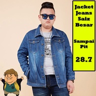 JAKET JEANS SAIZ BESAR LELAKI Light Blue Seasons Cowboy Style  BIG SHIRT(B0001c)