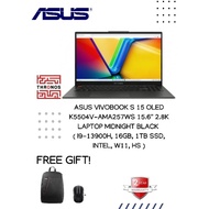 Asus VivoBook S 15 OLED K5504V-AMA257WS 15.6'' 2.8K Laptop Midnight Black ( I9-13900H, 16GB, 1TB SSD
