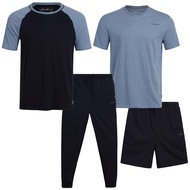 Eddie Bauer Mens' Pajama Set - 4 Piece Lightweight Sleepwear Set - Sweatpants, T-Shirt, and Pajama S