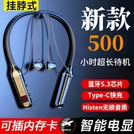 earpod Kepala Sukan earpod bluetooth Digital Display Bluetooth Headset Hanging Neck Type Half-In-Ear