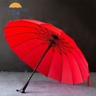 ✾▼Logo iklan payung adat 16 tulang iklan warna pepejal payung dicetak payung iklan lurus pelindung c