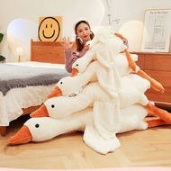 50/90/130/160/190cm Giant Long Plush White Goose Toy Stuffed Lifelike Big Wings Duck Hug Massage Thr