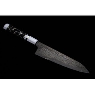 🇯🇵二唐 影彪 青染 和牛刀 210mm 💓 黑白松石三銀卷仿目丁 💓 日本高級廚刀 💓 二唐刃物鍛造所 Nigara Hamono