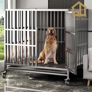 2727 Silver 不銹鋼寵物籠 Stainless Steel Pet Cage 可移動 狗籠 Dog Cage 貓籠 折疊 Foldable 帶廁所 折疊式狗籠 狗窩 可另外配腳墊 Free 