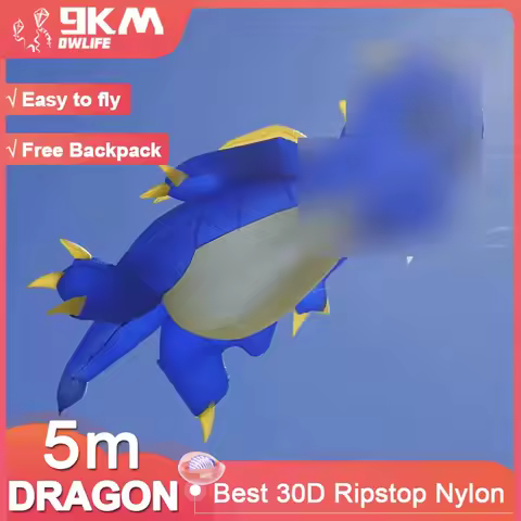 9KM 5m Dragon Kite Line Laundry Pendant Soft Inflatable Show Kite for Kite Festival 30D Ripstop Nylo