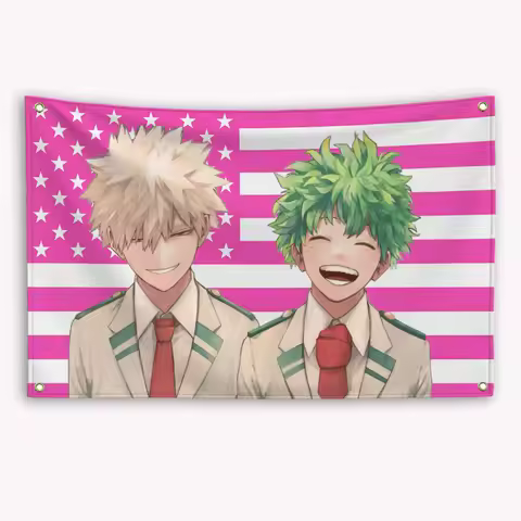 My Hero Academias Bakugou Katsuki American Flag Banner Outdoor Decor Funny Flags for Bedrooms Advert
