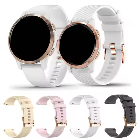 18mm Silicone Watch Band For Garmin Venu 3S/Venu 4 / 2S/Vivoactive 4S /Vivomove 3S/Forerunner 255S 2