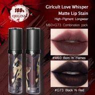 Love Whisper Matte Lip Gloss G73 Black Red + M60 Blazing Life Innovative Matte To Shine Formula Velv