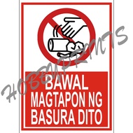 Bawal Magtapon Signage Laminated Sign