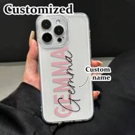 เคสโทรศัพท์ชิ้นเดียว พิมพ์ลายชื่อที่กำหนดเอง ทนกระแทก หนา สีน้ำอย่างเรียบง่าย สำหรับ IPhone 16/16 Pr