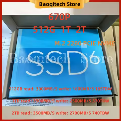 Original 670P 512GB 1TB 2T Solid State Drive 2280 NVMe M.2 PCIE3.0 for Solidigm Hynix&Intel Desktop 