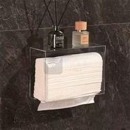 包送貨 -【2個裝】亞克力透明掛牆抺手紙架 透明紙巾盒 壁掛式紙巾盒 貼牆廚紙盒 抽取式衛生紙盒 擦手紙盒 廚紙架【送無痕貼】