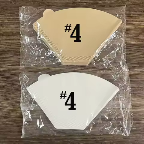 50-100pcs #4 Coffee Filter Paper Unbleached Brown Filter Paper Large 5-8 Cups for Pour Over and Drip