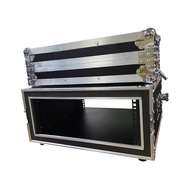 Kabinet flight case dua pintu profesional 4U/6U, kabinet flight case amplifier, kabinet audio, kabin