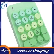 Portable USB 2.4G Wireless Number Keyboard 18 Keys Retro Round Keycads Cute Mini Number Keypad for W