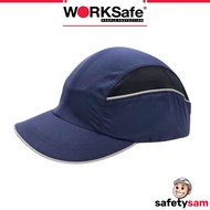 WORKSafe Bump Cap Safety Helmet 5cm Visor EN 812 Navy Blue 52 to 60cm Adjustable