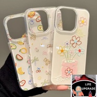 ASlightColors Casing Color Sketch Flower Pot Graffiti Case For iPhone 16 15 14 13 12 11 Pro Max 16E 